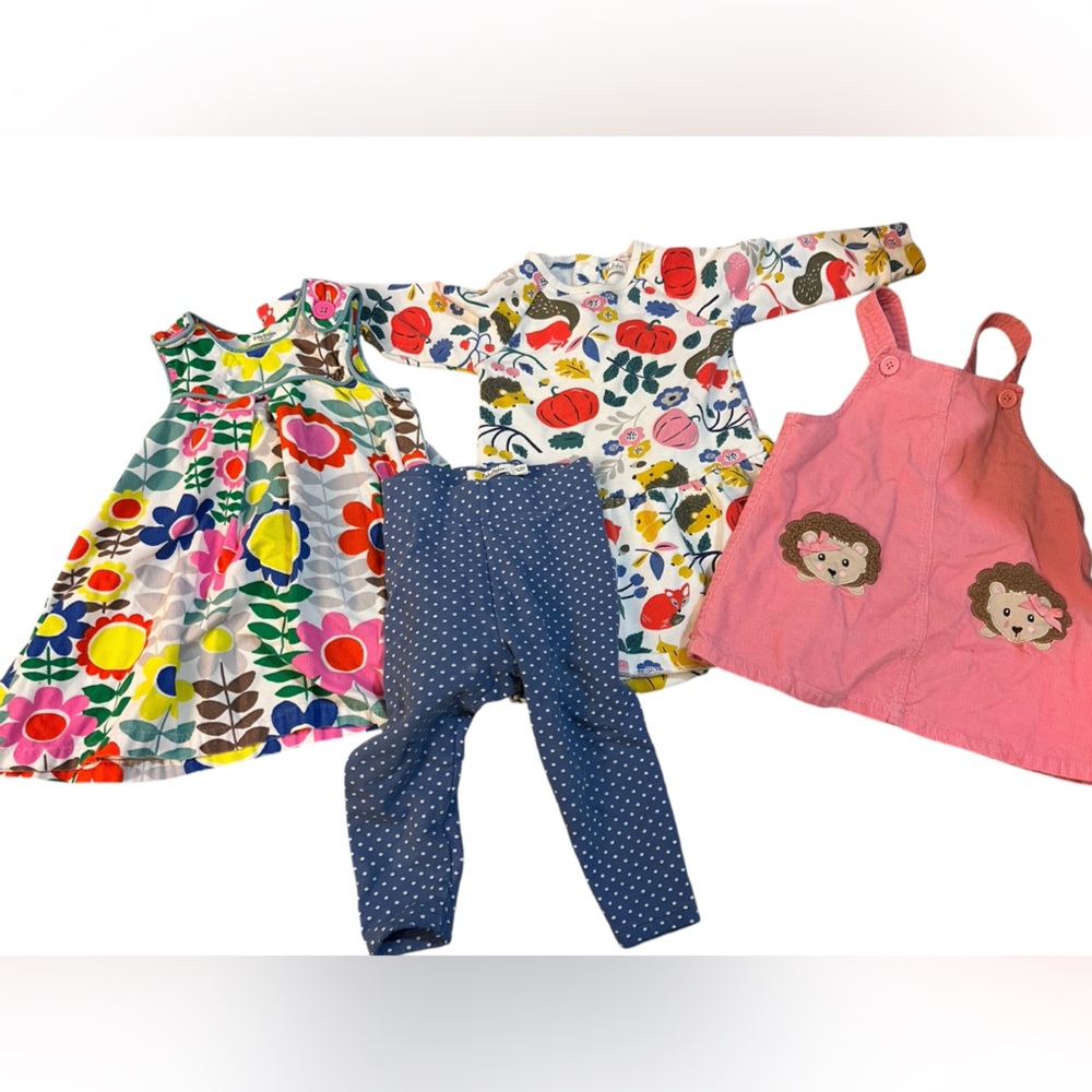 Mini Boden floral dress pants bundle 12-18 months